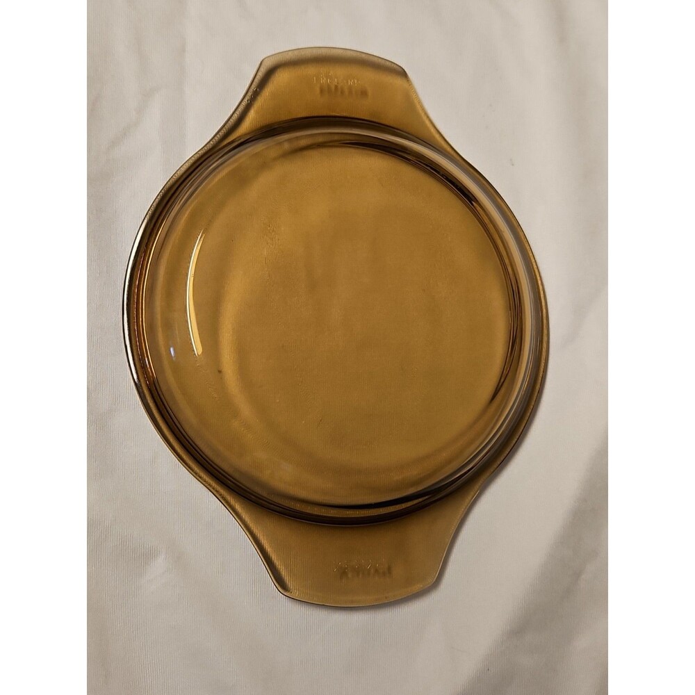 Vintage Pyrex England Brown Glass Cinderella Casserole Dish Lid 6.5" #11C READ